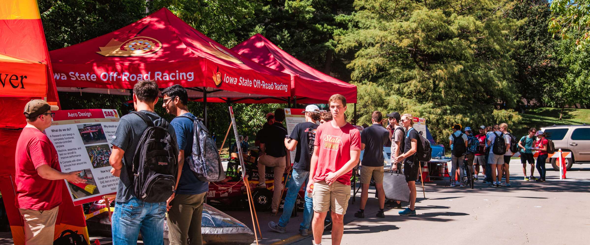 Students walking outside during ClubFest