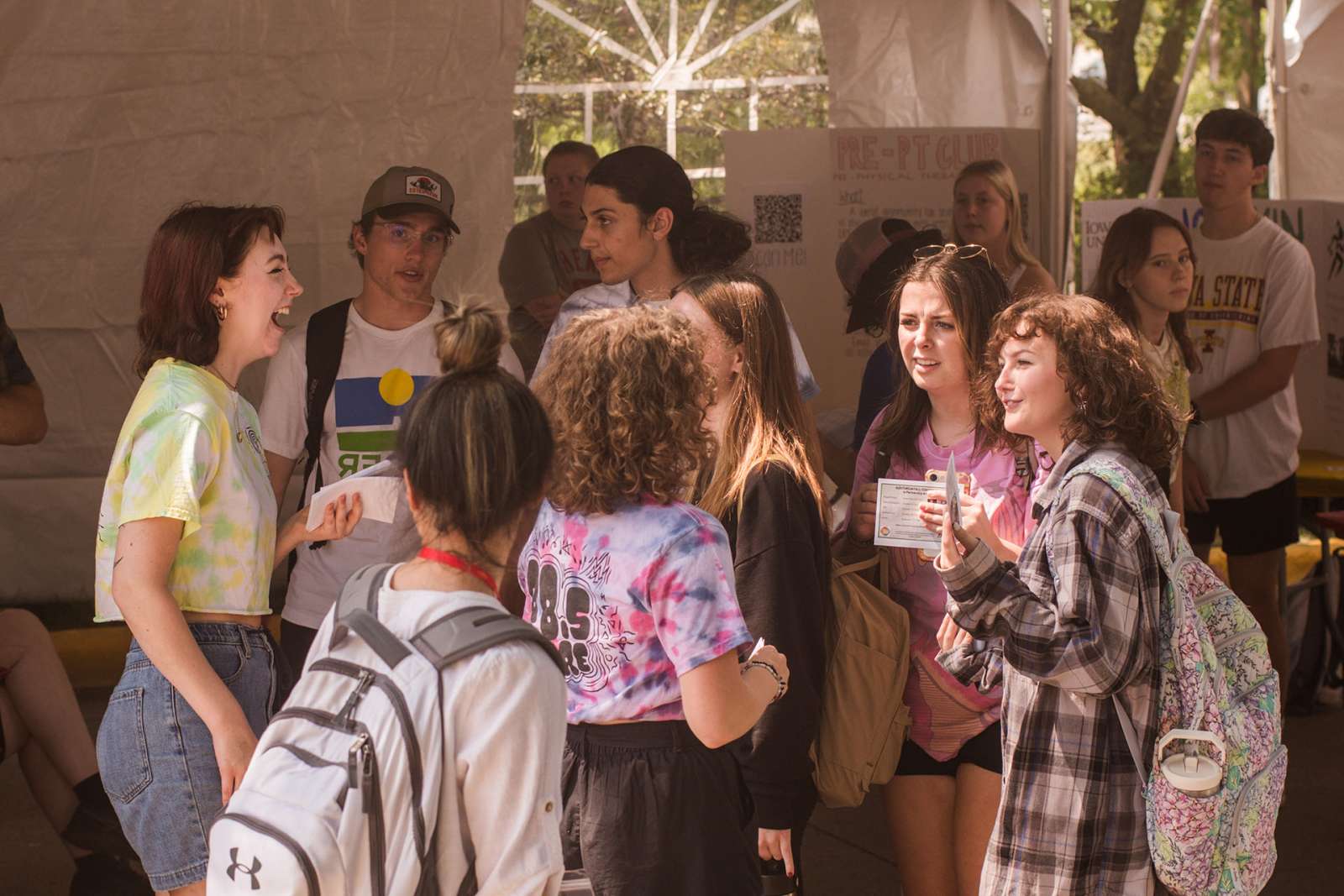 Students gathering during outdoor ClubFest